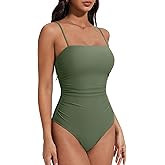 SUUKSESS Women Sexy One Piece Swimsuit Tummy Control Square Neck Bathing Suit