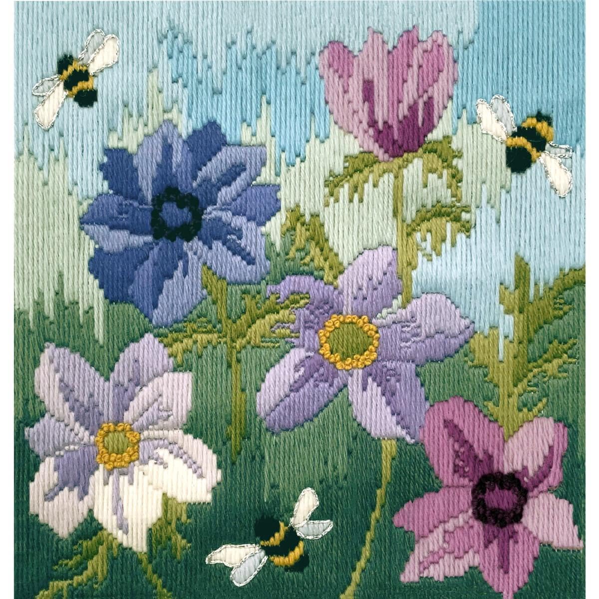 Bothy Threads Woollen Long Stitch Kit - Anemones