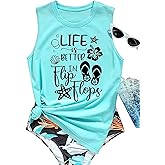 On Cruise Time Coconut Tree Tank Tops for Women Summer Vacation Sleeveless Shirts Casual Beach Praty Graphic Tees Vest