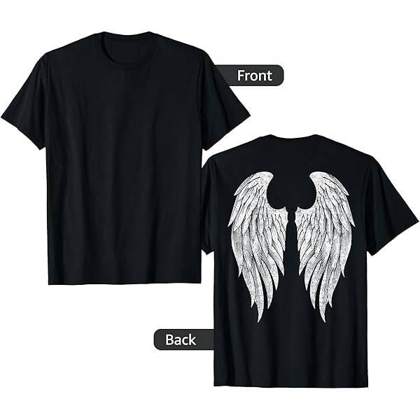 BAUF☆Angel Wing Slimfit T Shirt Amazon.com: Wings on the Back Side Angel Wings Back Print T