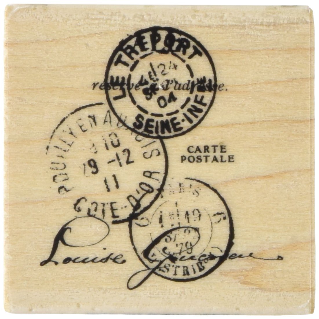 Inkadinkado Mounted Rubber Stamp x 2-inch-Paper Artsy Tre'port Postal