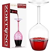 ZORTUNG Upside Down Wine Glass Unique Cute Fancy and Funny Red and White Long Stem Wine Glasses Fun and Cool Wine Gift for Women Or Men for Birthday and Holidays and for Party or Wedding 14 Fl Oz