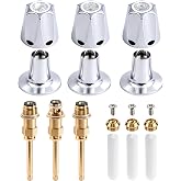 39619 Replacement 3-Handle Shower Trim Kit for Price Pfister Verve, Chrome | 3-Knob Tub and Shower Rebuild Kit with 12H-2H Hot, 12H-2C Cold and 12H-18D Diverter Metal Stems and Alloy Handles