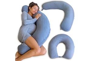 PharMeDoc Body Pillow - Multifunctional Pregnancy Pillow for Sleeping, Oreiller de Corps, Maternity & Nursing Pillow - for Pr