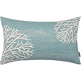 TRENDIN Coral Couch Pillow Cover 12X20 Sea Marine Decor Rectangular Linen Cushion Case Sofa Rustic Home Decorations Blue PL1104TR