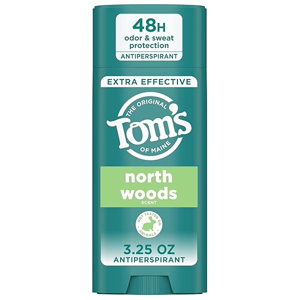 TOM’S OF MAINE NORTH WOODS ANTIPERSPIRANT FOR MEN AND WOMEN, WITH RECYCLED ALUMINUM, 3.25 OZ