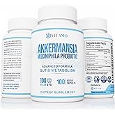 Vitamo Akkermansia Muciniphila Probiotic Supplement - 100 Million AFU, GLP-1 Activator for Weight Loss Support - Metabolic & Digestive Health for Men & Women – Made in USA – 100 Capsules