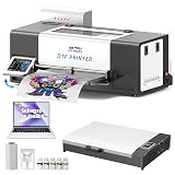 MZK A3 Pro F1080 DTF Printer (XP600 Gen2),Automatic Time Cleaning Maintain+Ink Anti-Clog Filter,2X-Speed Compared to L1800,5" Rotatable Touch Screen,Dual Ink Level Alert+Film Cutter,Gift Ink 2 Years