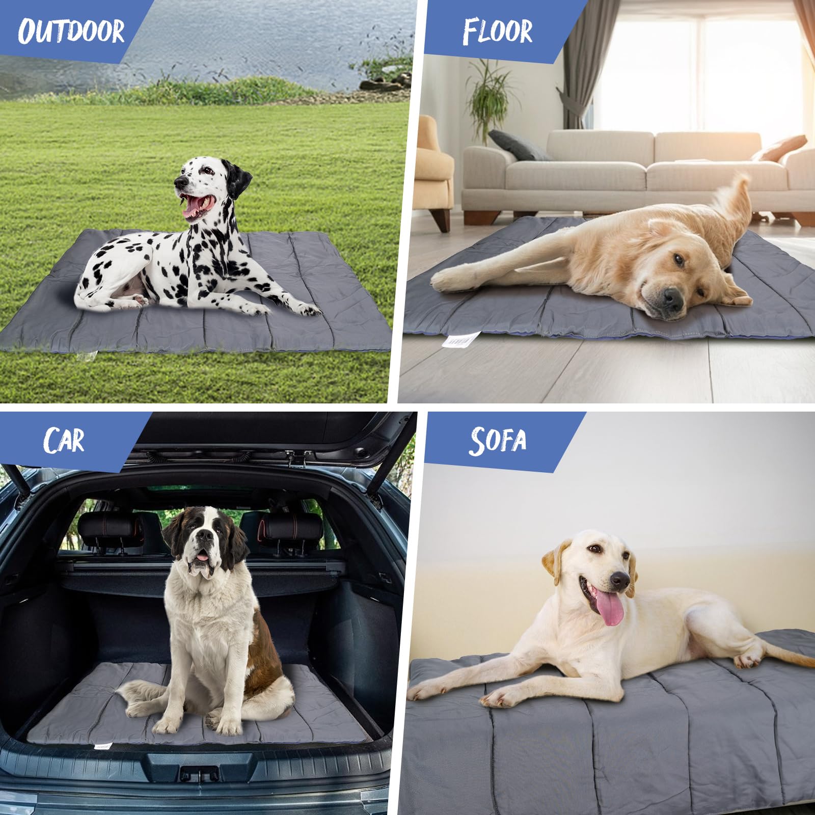 Nobleza wasserdichte Hundematte für Outdoor, Waschbare Große Hundedeck für Unterwegs, Faltbar Reisedecke für Hunde, Tragbare Hundebett, 110x68 cm 7