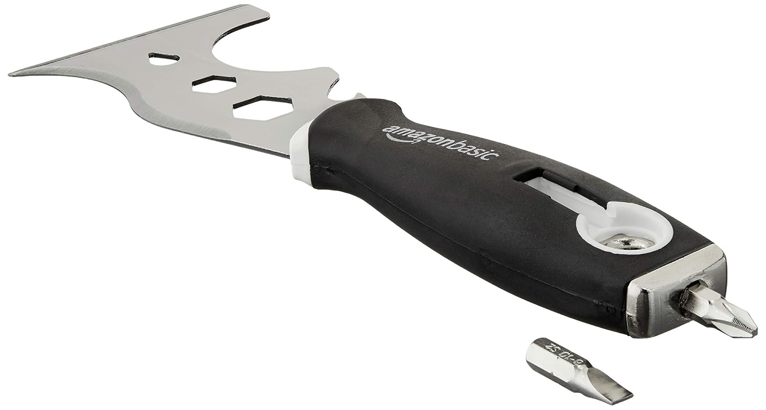 Amazon Basics 14-in-1 Versatile Soft Grip Painters Tool with Straight Scraper, Curved Scraper, Hammer End, Nail Puller - Image 5