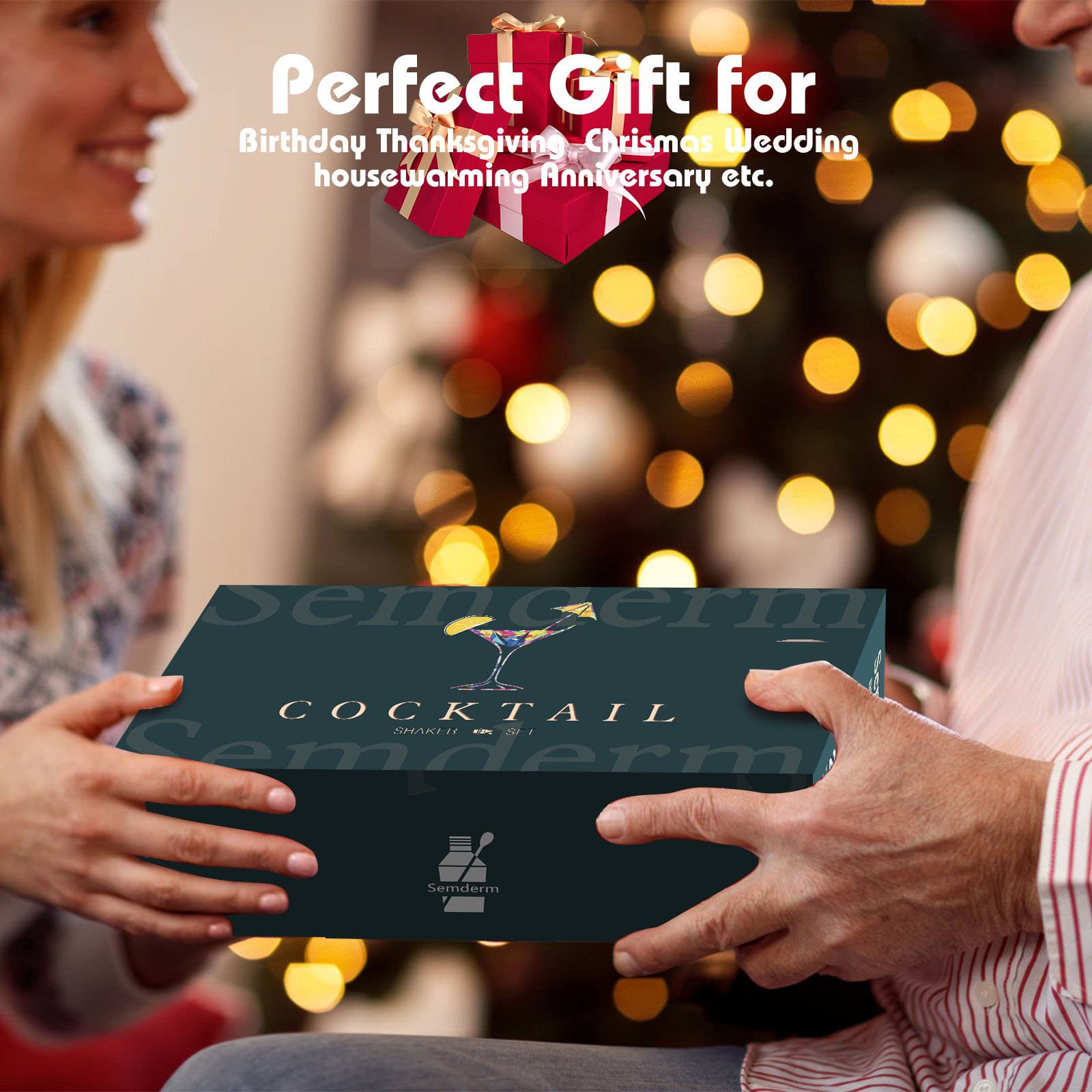 Semderm Cocktail Shaker Set Mixology Bartender Kit with Bamboo Stand | 26-Piece Cocktail Kit Bar Set with All Essential Bar Tools | Perfect Cocktail Set and Bar Kit for Drink Mixing Experience - Image 5