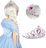 Vicloon Elsa Princess Tiara and Magic Wand Set for Kids Pink Crown Wand view 6