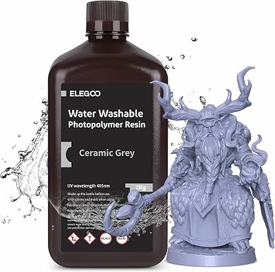 ELEGOO 3D Printer Resin Rapid 405nm Grey 2KG Water Washable