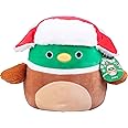 Squishmallows Kellytoy 2022 7'' Avery The Holiday Duck - Includes Stickers, Multicolor
