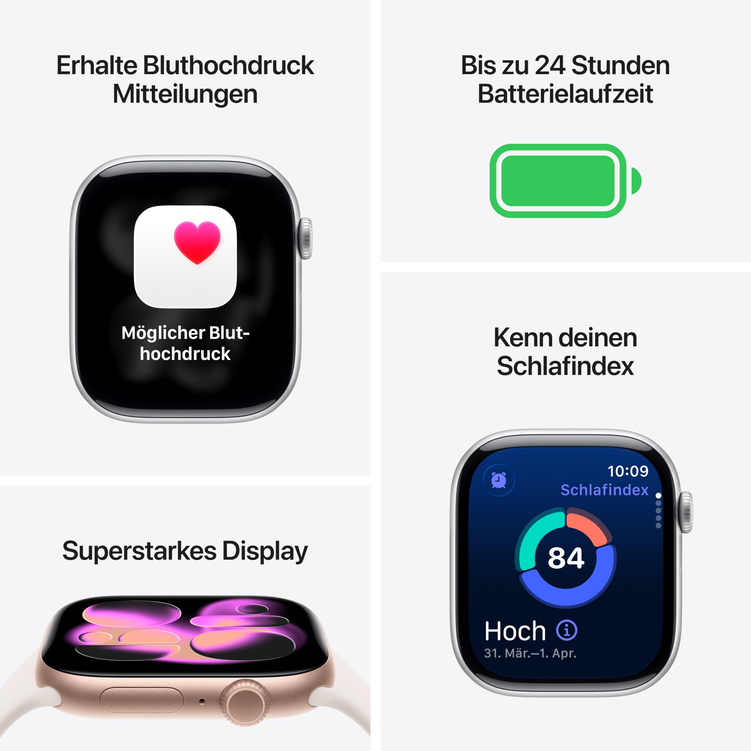 Apple Watch Series 11 GPS 42 mm Smartwatch mit Aluminiumgehäuse in Roségold und Sportarmband in Blassrosa (S/M). Schlafindex, Fitnesstracker, Gesundheitstracking, Always-On Display, Wasserschutz 2