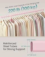 SONGMICS Clothes Rack on Wheels Heavy Duty 100kg Extendable Rail 92-132cm view 3