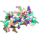 HONBAY 60PCS Colorful Mini Tassels Mini Tiny Craft Tassels Charms Small Silk Tassels with Gold Jump Ring for Earring Jewelry Necklace Making Accessories Crafting Clothing (20mm)
