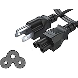 [UL Listed] Pwr+ IEC-60320 IEC320 C5 to NEMA 5-15P Short 3 Ft 3 Prong AC Laptop Power Cord Cable for Dell IBM Hp Compaq Asus Sony Toshiba Lenovo Acer Gateway MSI Notebook Computer Charger Spare