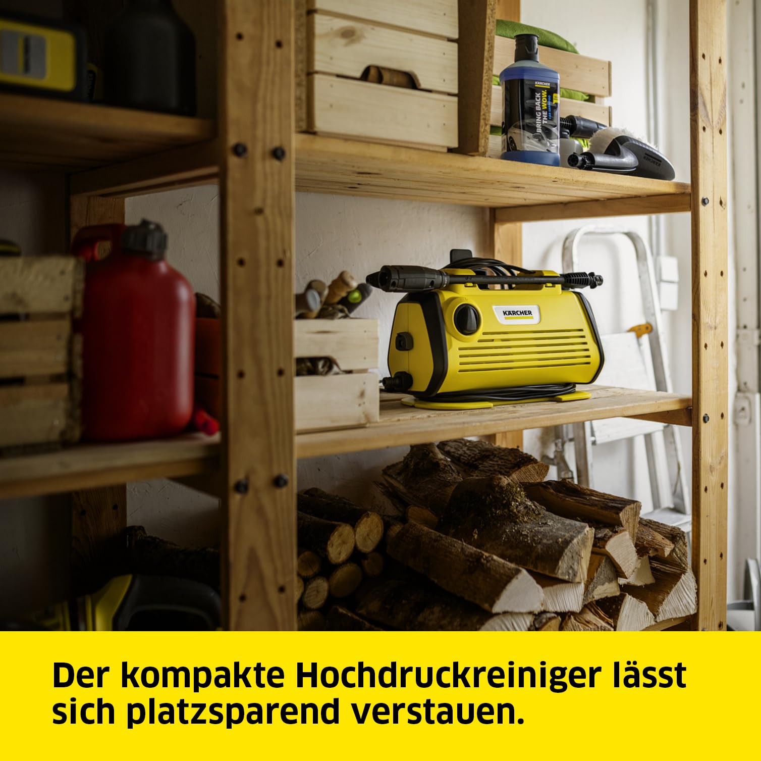 Kärcher Hochdruckreiniger K 3 Horizontal Plus, Druck: max. 120 bar, Fördermenge: 380 l/h, Flächenleistung: 25 m²/h, Gewicht: 4,8 kg, Hochdruckschlauch und -Pistole, Dreckfräser, Strahlrohr 7