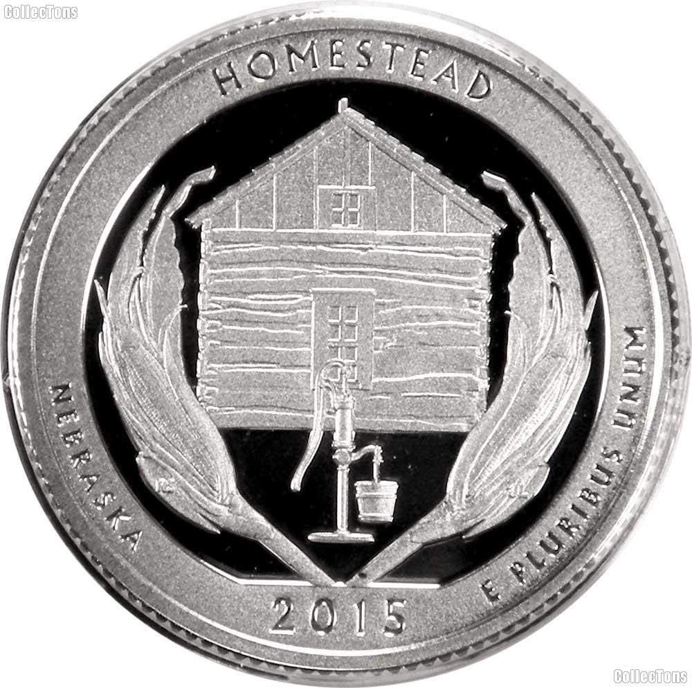 2015 S National Parks Nebraska Homestead Silver Proof Quarter PF1 at