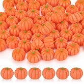 JUNEBRUSHS 50 Pcs Mini Pumpkins Fake Pumpkins Artificial Pumpkins Thanksgiving Ornaments for Vase Filler DIY Crafts Fall Halloween Party Supplies Home Table Decorations