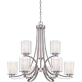 Minka Lavery 4109-84 Parsons Studio Chandelier, 9-Light, 900 Total Watts, 31.5-in H x 28.5-in W, Brushed Nickel