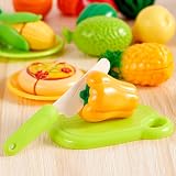 JOYIN 71 Pcs Cutting Play Food Set with Storage Basket Kids Kitchen Toy view 8
