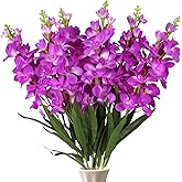 ICBOX Delphinium Artificial Flowers,6PCS Hyacinth Artificial Flowers Fake Snapdragons Long Stem Flowers for Tall Vase Wedding Party Table Centerpieces Home Decor(Fuchsia)