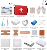 HONYAO 90 Pcs First Aid Kit Mini Compact Travel Red 15x12x5cm UKCA view 2