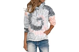 HVEPUO Womens Hoodies Fall Long Sleeve Drawstring Pullover Tops With Pockets Girls' Fashion Loose Casual Sweatshirt For Women