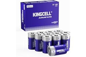 KINGCELL D Batteries 12 Pack, Hight Performance D Cell Battery with 10-Year Shelf Life，Long-Lasting Power Alkaline 1.5V Battery for Flashlights,Radios,Clocks,Stereos,etc.