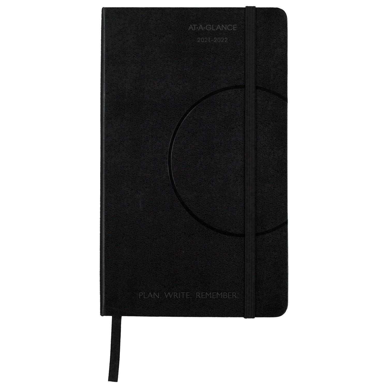 Academic Planner 2021-2022, AT-A-GLANCE Weekly & Monthly Planner, 5" x 8-1/4", Small, for School, Teacher, Student, Plan.Write.Remember., Black (70710105)
