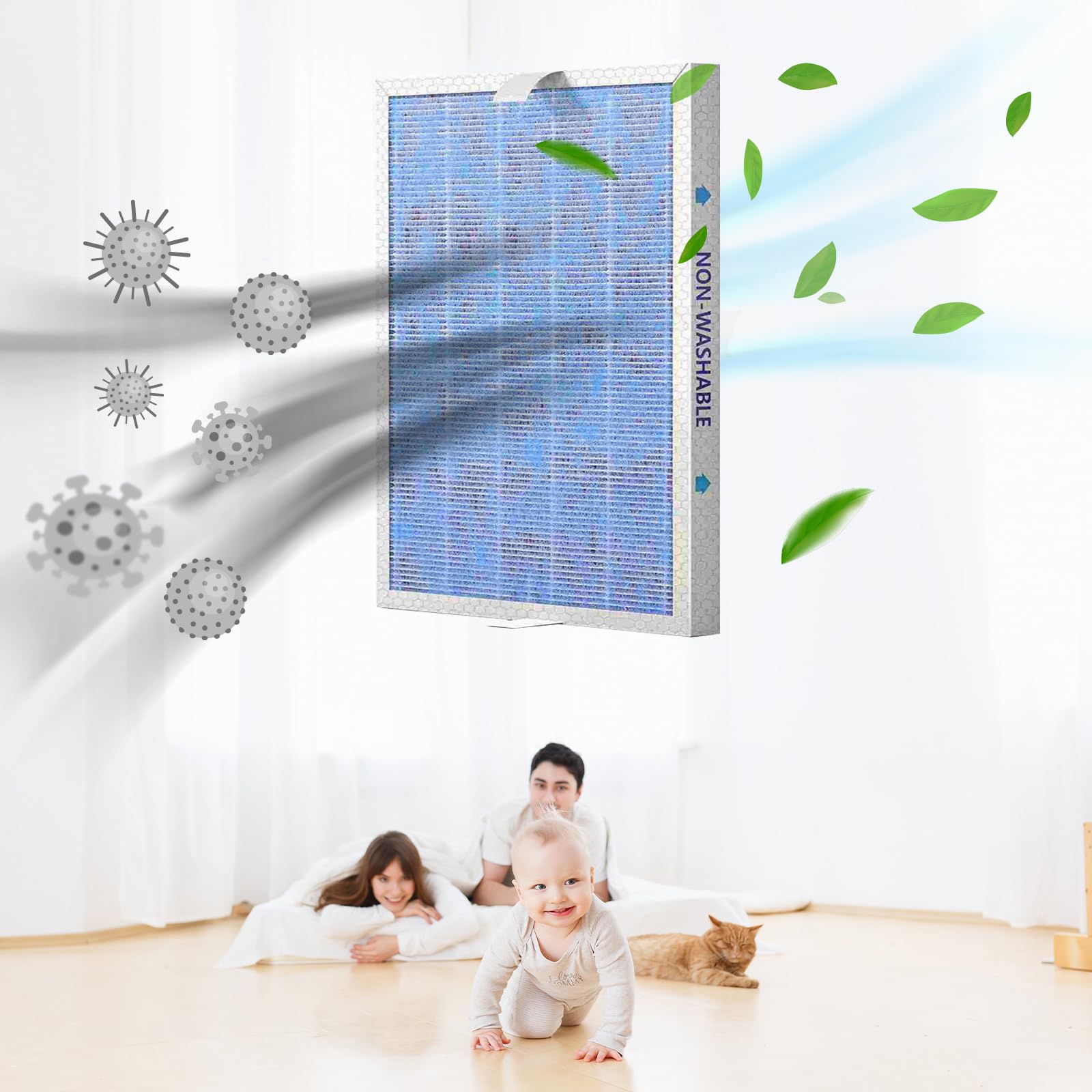 Genuine Membrane Solutions MSA3/MSA3S Original Air Purifier Filter Replacement, Upgraded 3-in-1 H13 True HEPA Filter with OdallerPure Technology, 4 Pack