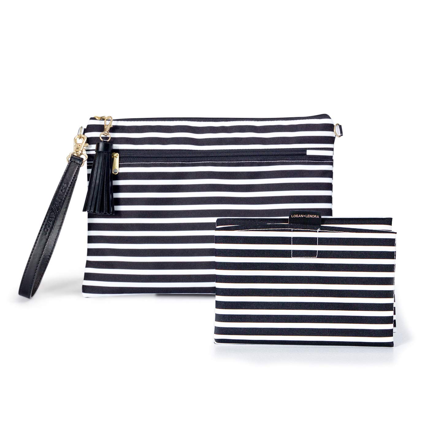 Waterproof Diaper Clutch With Detachable Vegan Leather Wristlet Strap