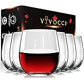 Vivocci Unbreakable Plastic Stemless Wine Glasses 12. 5 oz | 100% Tritan Heavy Base | Shatterproof Glassware | Ideal For Cocktails & Scotch | Perfect For Homes & Bars | Dishwasher Safe | Set of 6