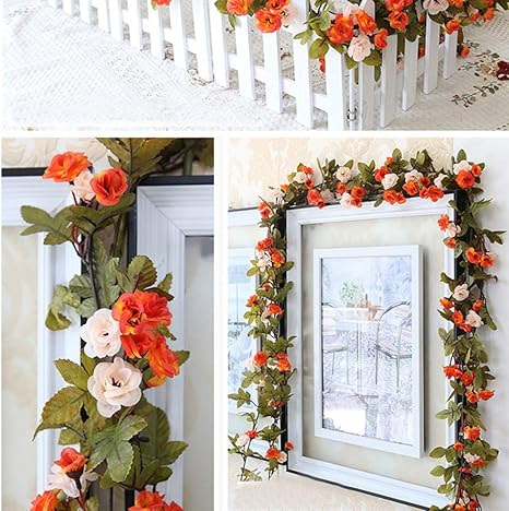 omufipw - Guirnalda de flores artificiales para decoración de casa