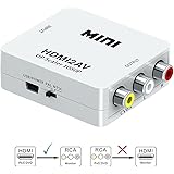 HDMI to RCA-GANA 1080P HDMI to AV 3RCA CVBs Composite Video Audio Converter Adapter Supporting PAL/NTSC with USB Charge Cable