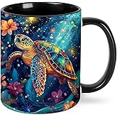 Yrebyou Sea Turtle Coffee Mug Funny Tea Cup Ceramic Mugs 11OZ with Handle Gifts for Women Men Home Office Decor