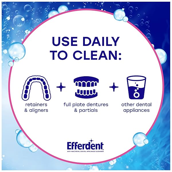 EFFERDENT RETAINER CLEANING TABLETS, DENTURE CLEANSER TABLETS FOR DENTAL APPLIANCES, COMPLETE CLEAN, 102 TABLETS