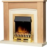 Adam Chilton Oak Cream Fireplace Suite Brass Blenheim Electric Fire 39 Inch view 5