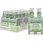 Fever-Tree Sparkling Cucumber Soda Mixer, 24 Pack, 6.8 Fl Oz Bottles | Crafted with crisp cucumber essence from Florida and quinine from Central Africa for a bold, refreshing flavor; 35 calories