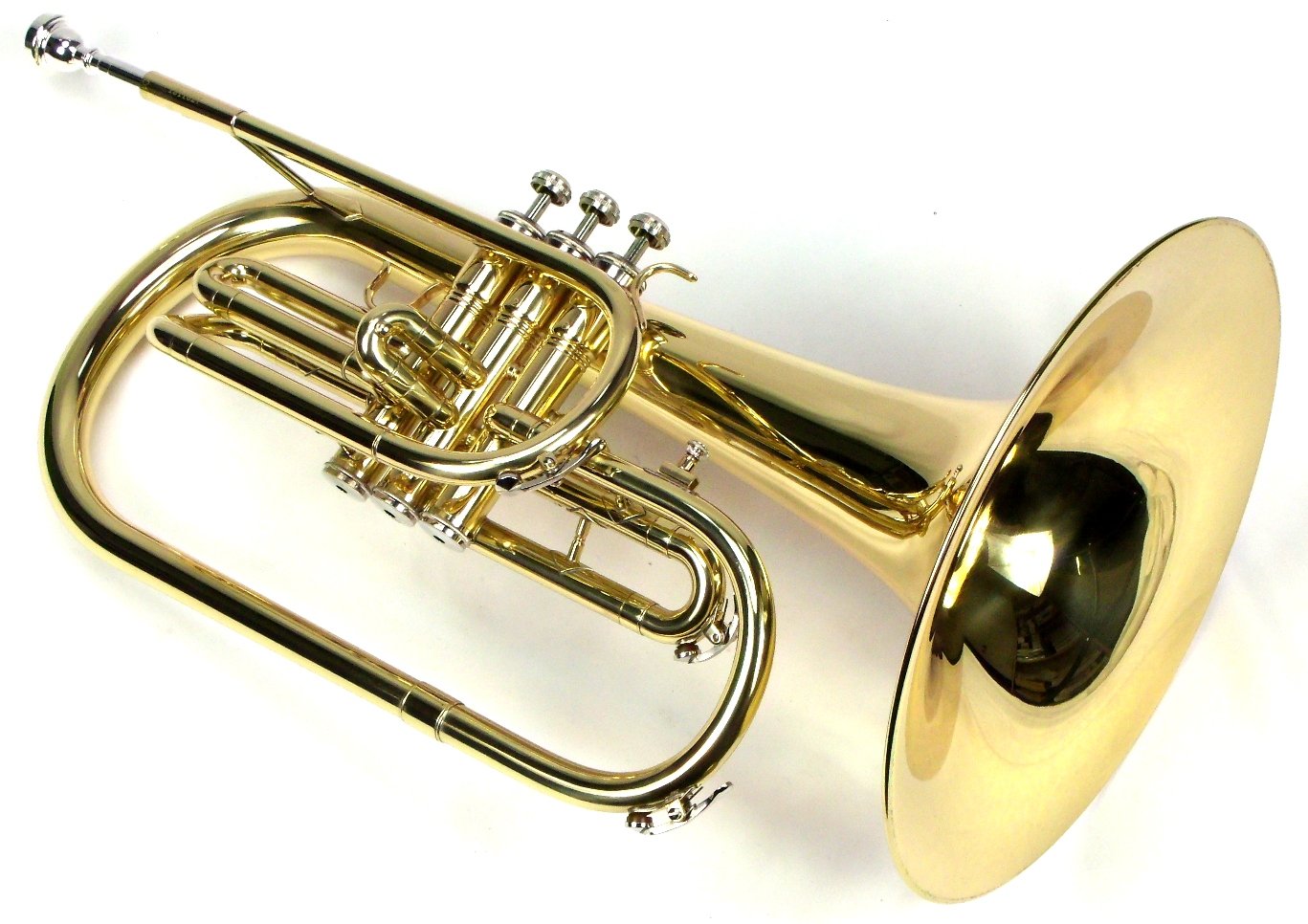 Moz Advanced Monel Pistons Marching Mellophone Key of F with Case and