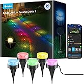 Govee Outdoor Ground Lights 2, 50ft Patio Decorations, 15 Pack RGBIC Pathway Lights with 100LM Warm White, IP67 Waterproof, 63 Scene Modes, Works with Alexa, Google Assistant
