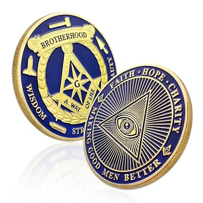 AtSKnSK Blue Lodge Masonic Coin All-Seeing Eye Freemason Master Brotherhood Accessories Gifts