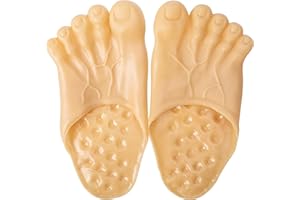 Sfcddtlg Halloween Barefoot Funny Feet Slippers- Realistic Big Foot Slippers Shoe Covers- Scary Funny Costume Props Toe Slipp