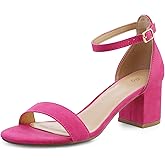 mysoft Women's Chunky Low Heels Open Toe Block Heeled Dress Ankle Strap Pump Wedding Sandals