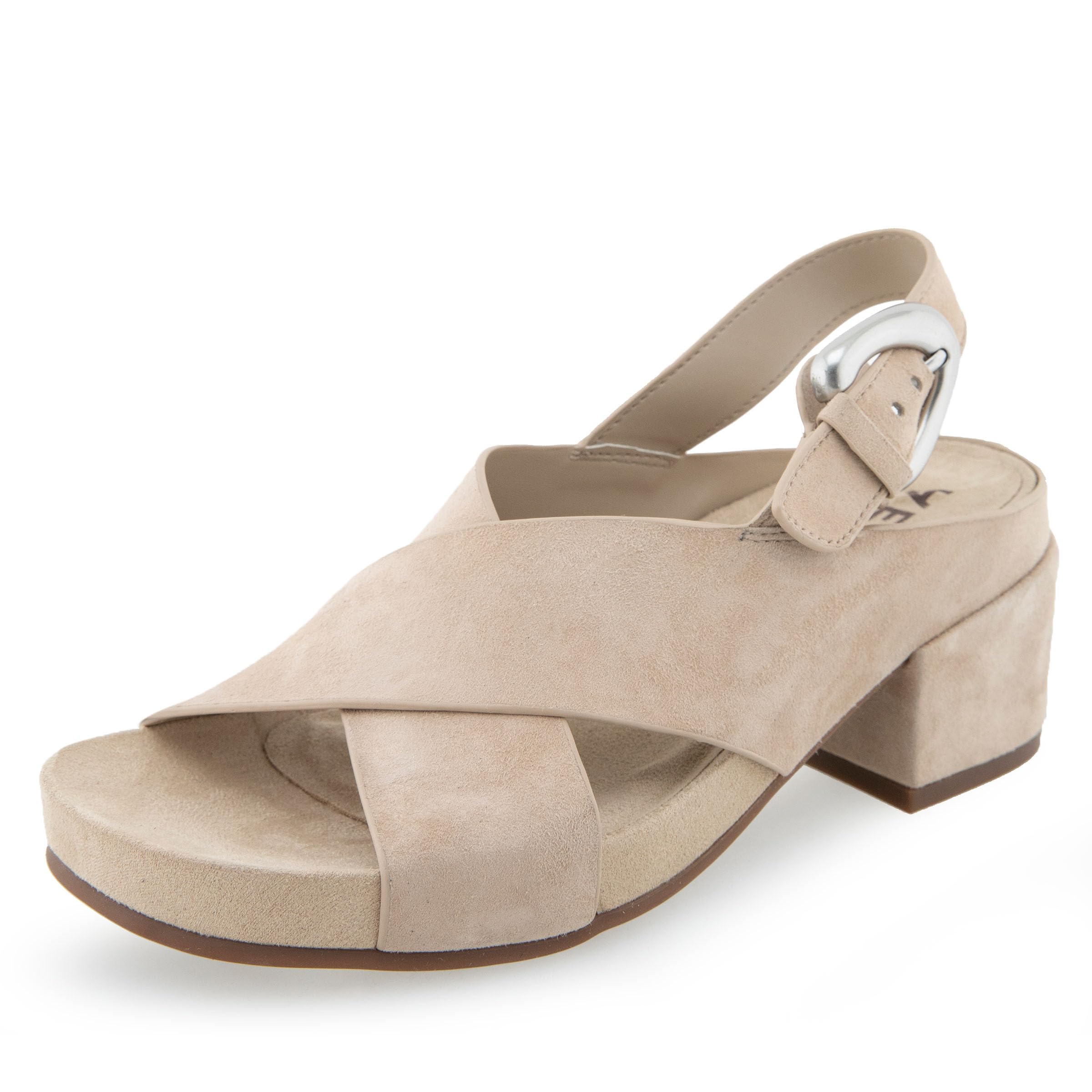 Aerosoles Women’s Chrystie Heeled Sandal, Pale Khaki Suede, 8.5