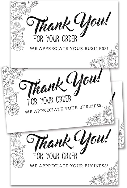 50 Biglietti Di Ringraziamento Per Il Tuo Ordine Biglietti Di Ringraziamento Per Il Cliente Inserto Per L Azienda Amazon It Cancelleria E Prodotti Per Ufficio