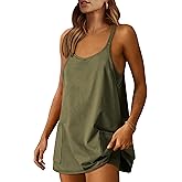 ANRABESS Women Athletic Dress Summer Tennis Workout Active Sports Mini Romper Dress Built in Shorts Travel Vacation Clothes