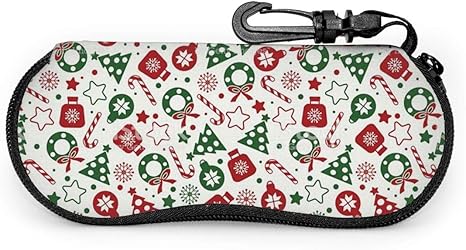 Amazon Co Jp クリスマスのテクスチャ メガネケース 眼鏡ポーチ サングラス 小物入れ コンパクト 筆箱 多機能収納ケース ジッパー付き フック付き ファスナー式 ホーム キッチン